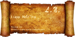 Lupp Nóra névjegykártya