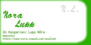 nora lupp business card